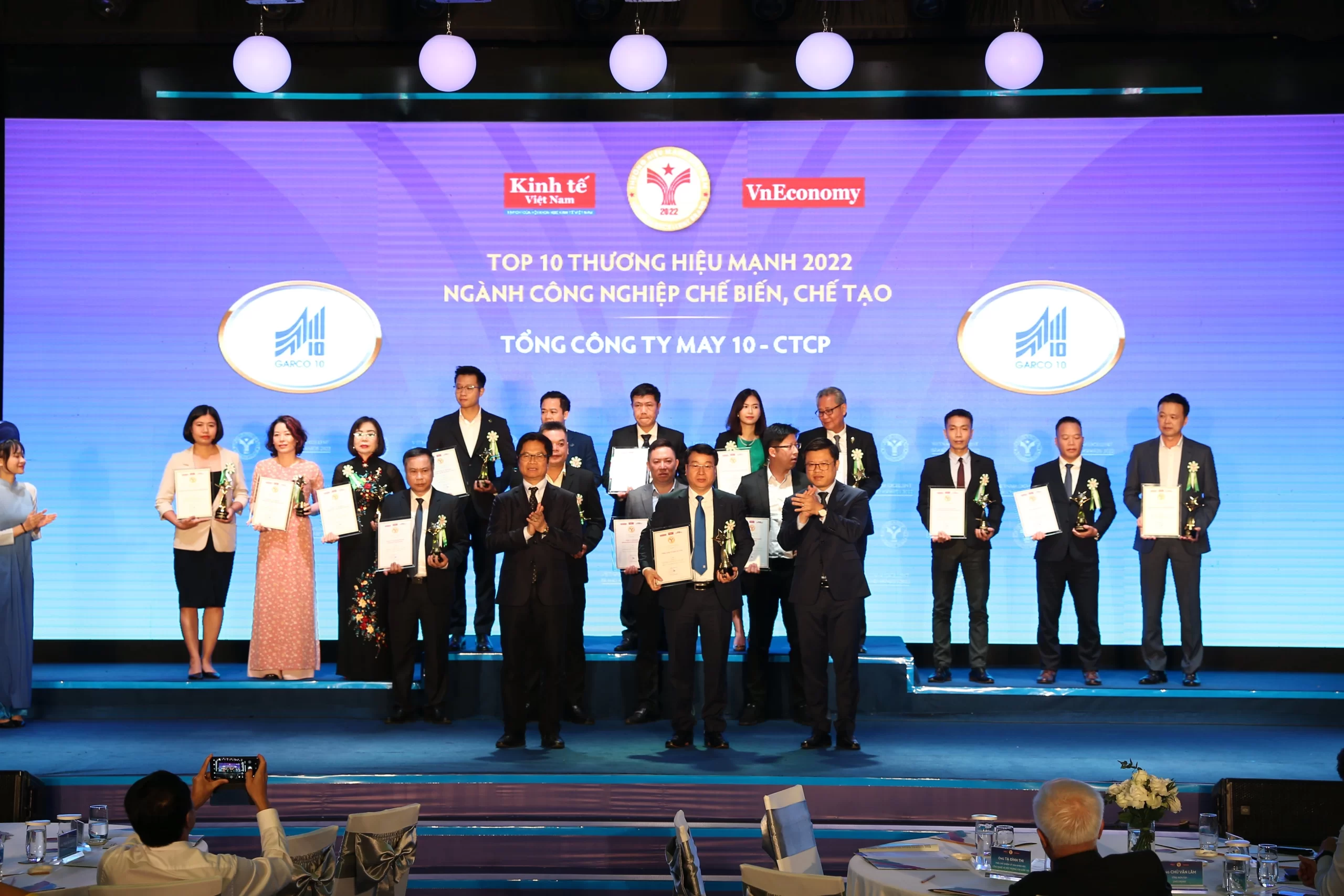 Tổng Công ty May 10 đạt “Top 10 Thương hiệu mạnh – Ngành công nghiệp chế biến, chế tạo 2022”