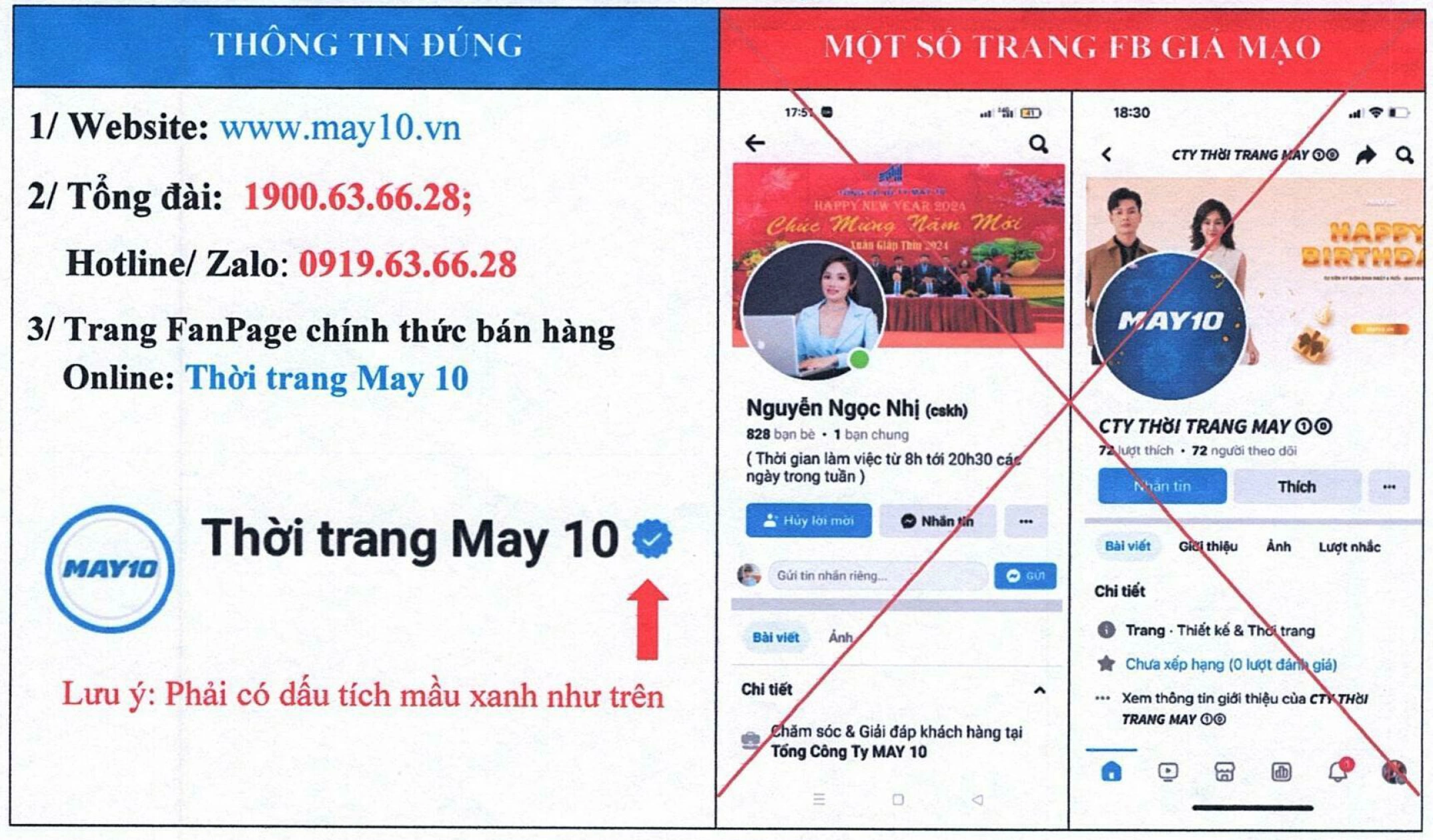 Thông báo về việc sử dụng hình ảnh không đúng để lừa đảo khách hàng qua mạng xã hội
