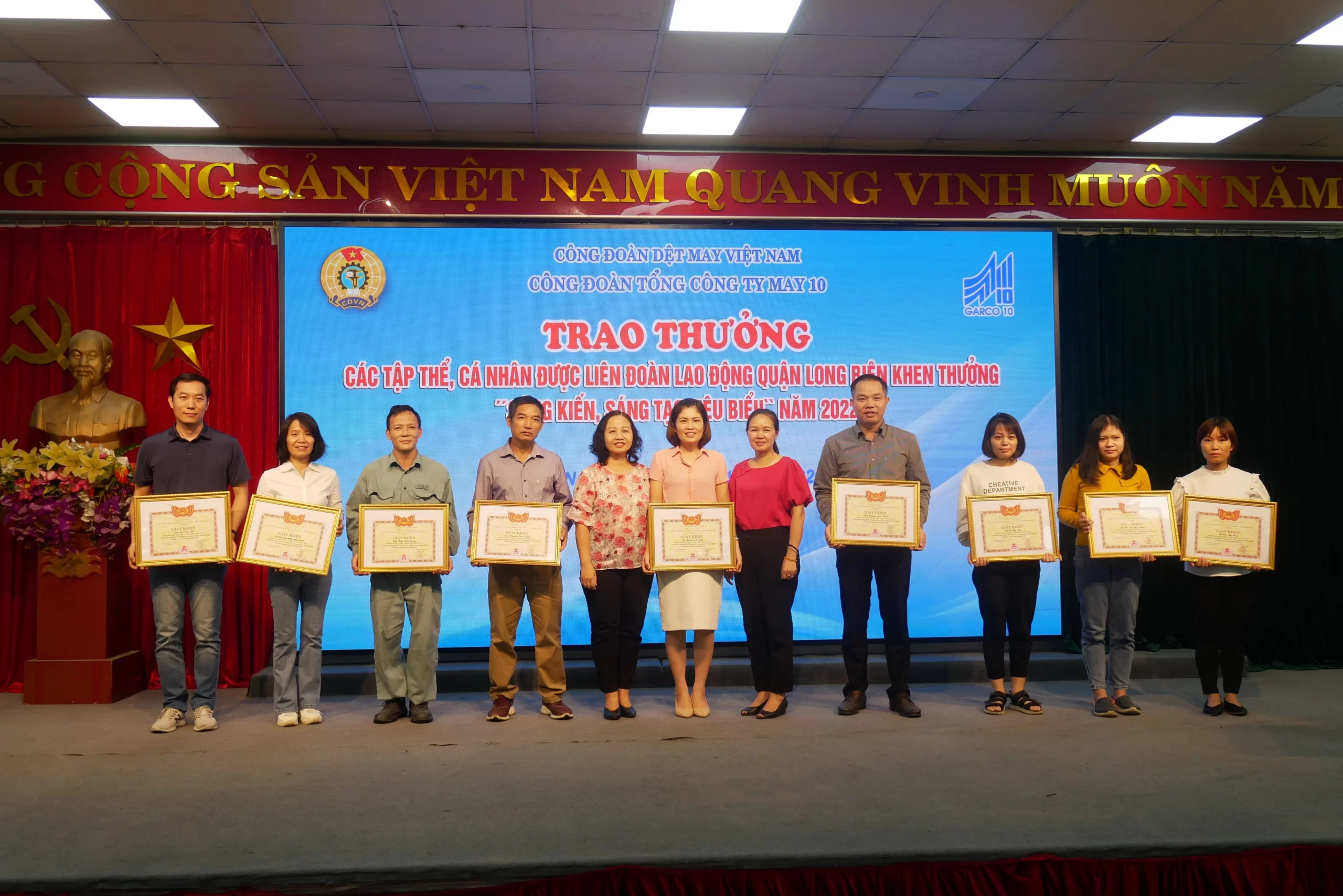 Người lao động May 10 đạt nhiều giải thưởng cao của Công đoàn cấp trên