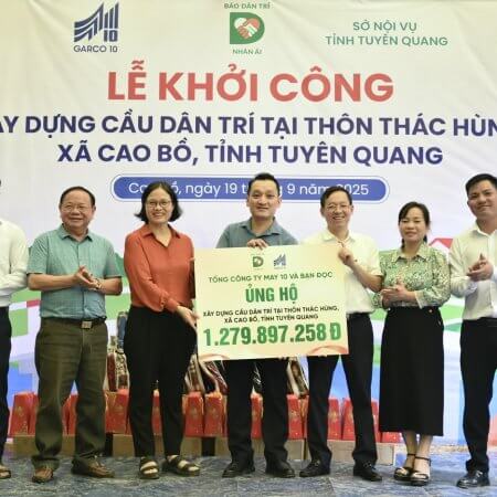 May 10 tài trợ xây dựng Cầu Dân trí số 8 tại xã Cao Bồ, tỉnh Tuyên Quang