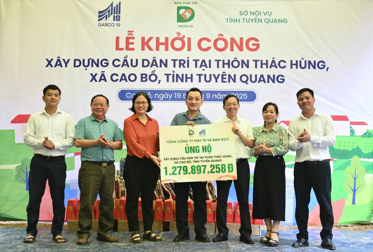 May 10 tài trợ xây dựng Cầu Dân trí số 8 tại xã Cao Bồ, tỉnh Tuyên Quang