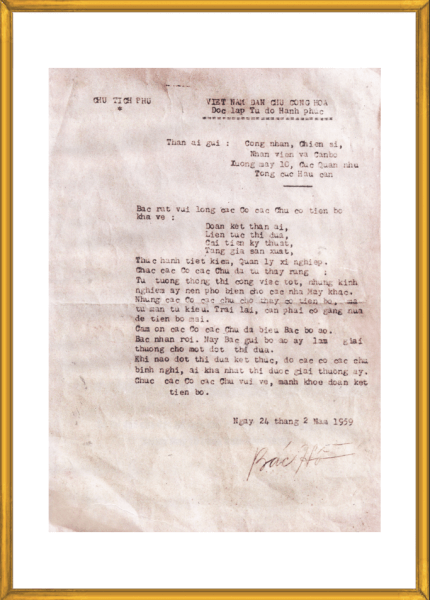 May 10 Xưa và nay số 3: Bức thư Bác gửi xưởng May 10