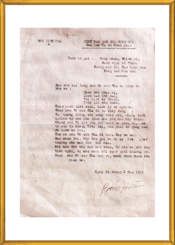 May 10 Xưa và nay số 3: Bức thư Bác gửi xưởng May 10