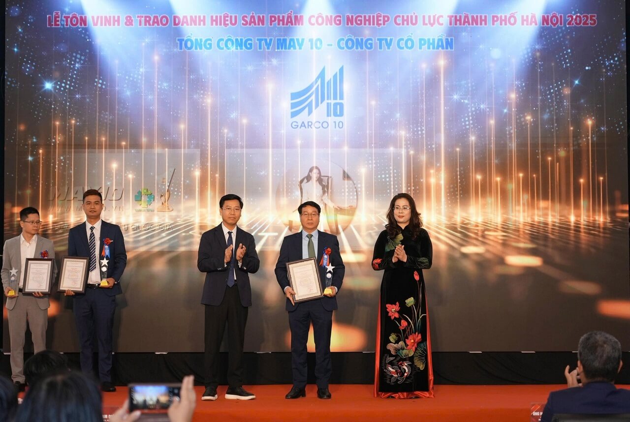 MAY 10 ĐƯỢC TÔN VINH SẢN PHẨM CÔNG NGHIỆP CHỦ LỰC THÀNH PHỐ HÀ NỘI NĂM 2025