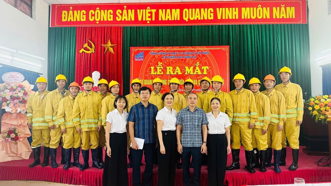 LỄ RA MẮT MÔ HÌNH ĐIỂM: “TỔ TỰ QUẢN VỀ PHÒNG CHÁY, CHỮA CHÁY VÀ CỨU NẠN, CỨU HỘ” TẠI XÍ NGHIỆP MAY HƯNG HÀ