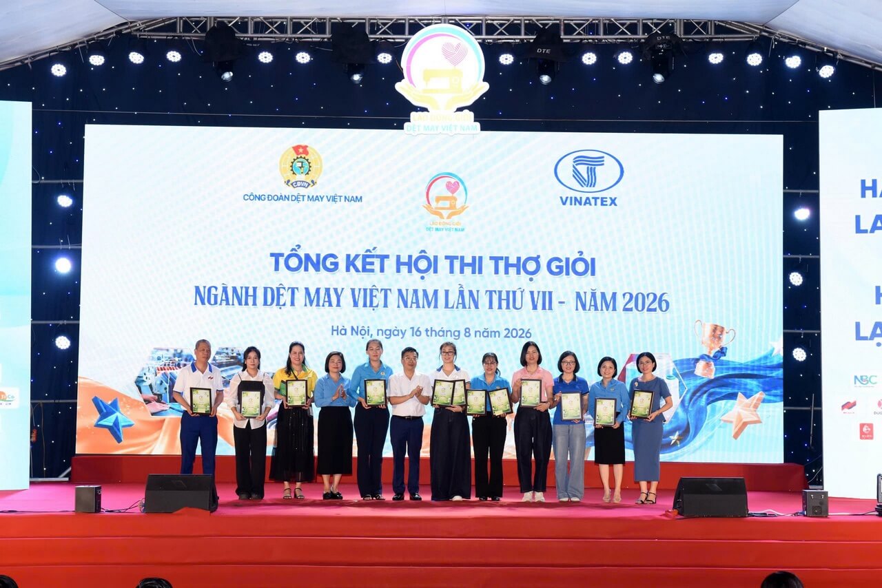 TỔNG KẾT, TRAO GIẢI HỘI THI THỢ GIỎI NGÀNH DỆT MAY VIỆT NAM LẦN THỨ VII – NĂM 2026, LĨNH VỰC MAY DỆT THOI