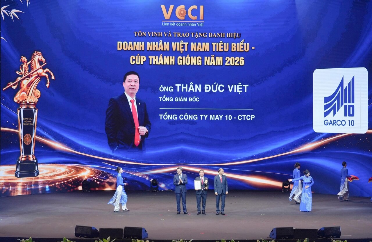 Tổng Giám đốc Thân Đức Việt vinh dự đón nhận danh hiệu “Doanh nhân Việt Nam tiêu biểu – Cúp Thánh Gióng” năm 2026